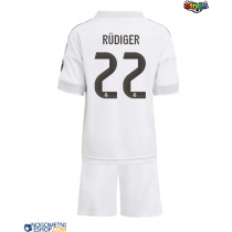 Otroški Nogometni dresi Real Madrid Antonio Rudiger #22 Domači 2025-26 Kratek Rokav (+ Kratke hlače)